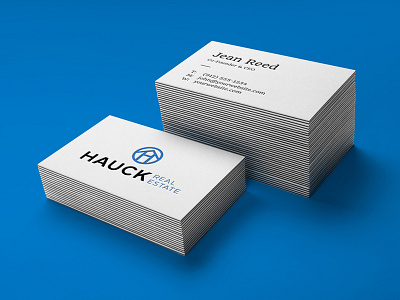 Hauck Business Cards business card estate illustrator logo mock photoshop real up