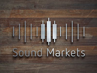 Sound Markets Logo on Metal business design illustrator investing logo market metal mockup sign sound stock trading