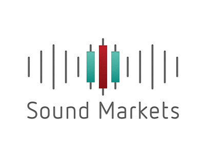 Sound Markets Logo business design green icon illustrator logo market money red stock trading