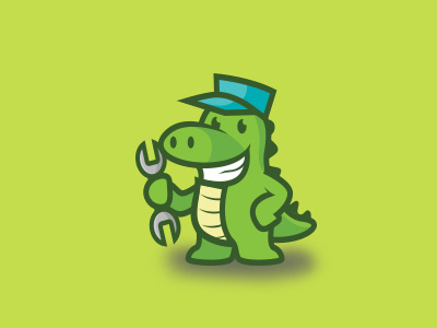 DinoMech cartoon character design logo mascot vector