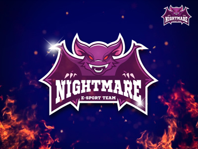 Nightmare Esport Team Logo bat cool design game logo mascot nightmare sport vector