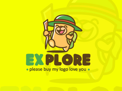 Explore Logo Design adventure baby bear children cute design fun kids logo simple traveler traveling