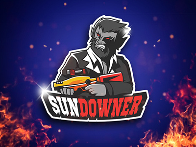 Sun Downer Game Logo Design + app design fps game gameing logo mascot vector