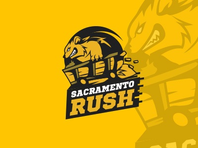 sacramento rush gameing logo design angry art bear design esport fresh logo money rush sport team vector