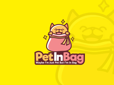 pet in bag kids logo design animal art children concept cute design fresh fun game kids logo vector