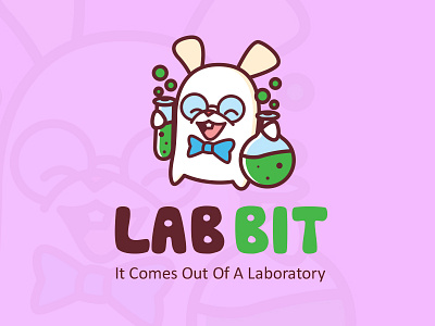Rabbit Lab Logo Design animal bunny cartoon experiment geek lab laboratory learning logo nerd professor rabbit