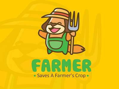 Happy Farmer Logo Design character dog farm farmer fresh green happy harvest logo nature organic puppy