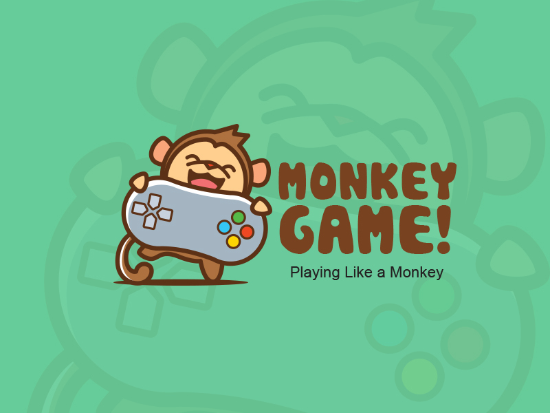 Monkey Game Logo Design character computer games monkey online game play games video games