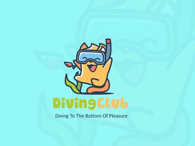 Diving Club Logo Design diving fish holiday illustration logo ocean pool summer swimming trip underwater vacation