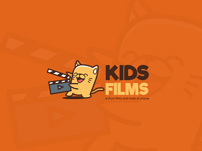 Kids Film Logo Design film illustration kids kitty logo maker making mascot movie play producer