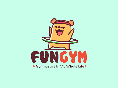 Fun Gym Logo Design exercise fun gym gym class gym studio jogging jumping kids logo sport sweat training