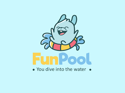 Swimming Club Logo Design game logo play pool rabbit sea shop sports store swimming water