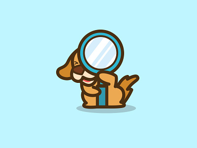 Search Logo Design dog found founding magnifier mascot pet search searching shop sniffer sniffing store
