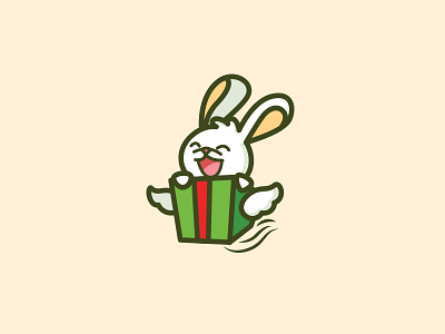 Gift Shop Logo Design box bunny fly gift gift shop kids new present rabbit shop store wing