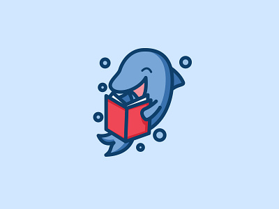 Read Me Logo Design book children club dolphin kids library logo mascot new panda read reading