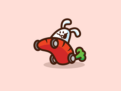 Carrot Bunny Logo Design animation bunny car carrot color fresh fun illustration kids logo rabbit vector