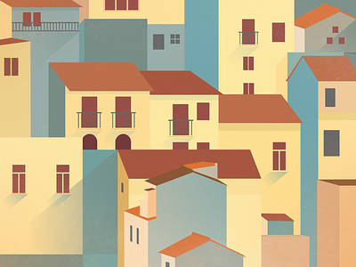 downtown.jpg 2d architecture downtown favela gradient house illustration vector
