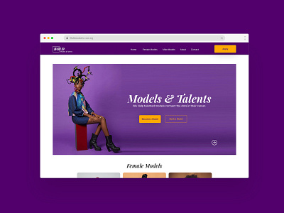 Bold Models & Talents Landing page