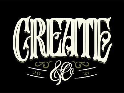 Create & Co. brand identity branding create custom lettering custom type hand lettering handlettering lettering lettering design ligature logo logo design logotype logotypes serif font serif typeface type typedesign typography victorian