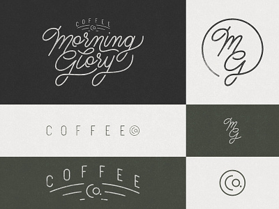 Morning Glory Coffee Co- Responsive Branding brand brand identity branding branding design custom type design graphic design hand lettering handlettering icon idenity lettering logo logo design logodesign logomark logotype mark type vector