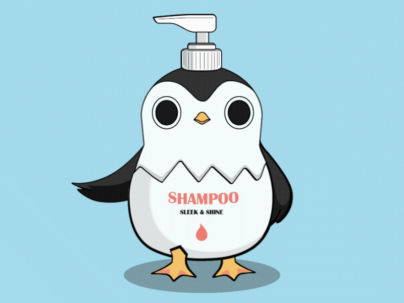 Shampoo Penguin animation charachter illustration