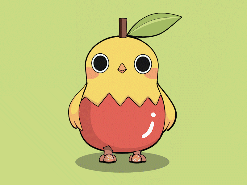 Apple Chick animation charachter illustration