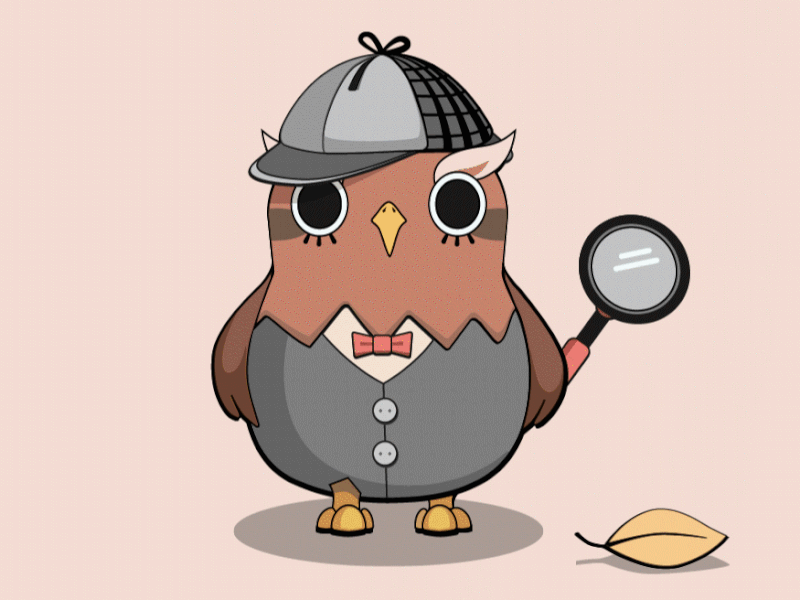 Detective Owl animation charachter illustration