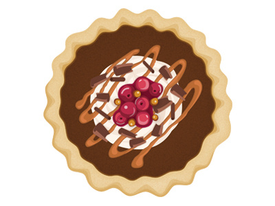 Chocolate Caramel Cream Pie bakery food illustration pie