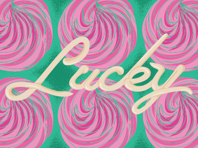 Lucky bakery pink sugar sweet typography valentine