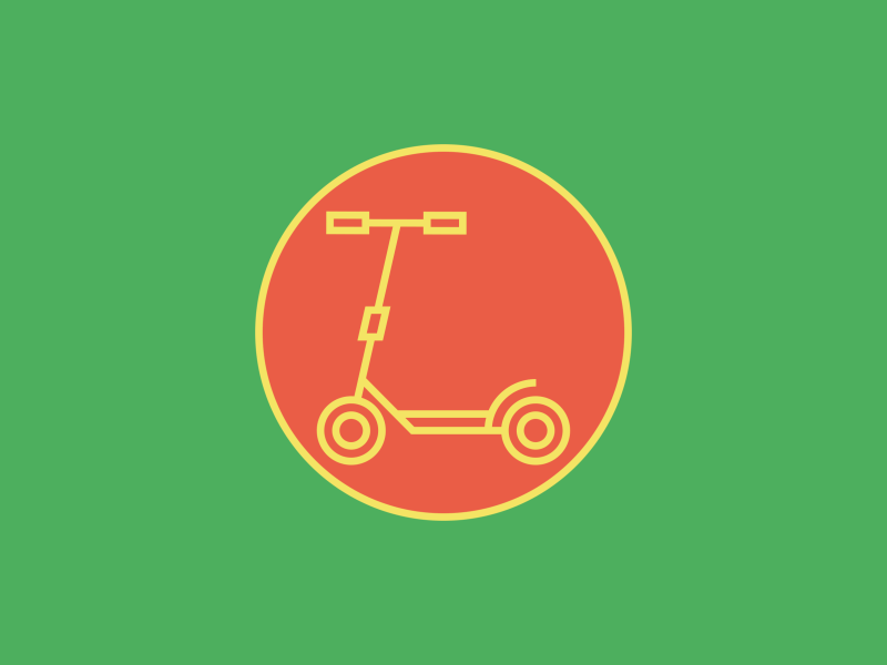 Scooter after effects animation clean flat geometric gif icon line minimal motion motion graphics simple vector