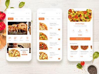 Pizza App design mobile ui user interface ux design