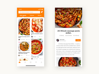 Today's recipe ui ux 应用程序概念