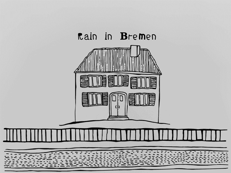 Rain in Bremen animation house illustraion