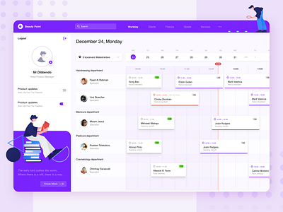 Schedule management background interface