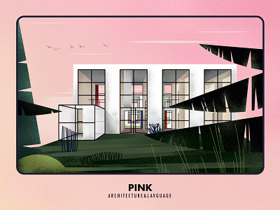 Pink & Building design fun icon ux vector 设计