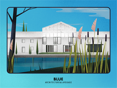 Blue & Building illustration vector