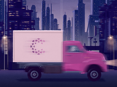 Delivery Animation animation city delivery truck illustration night