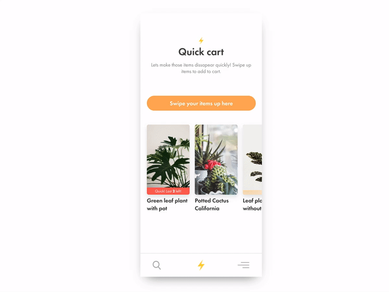 Quick cart concept app cart invision studio invisionapp micro interaction shop ui ux