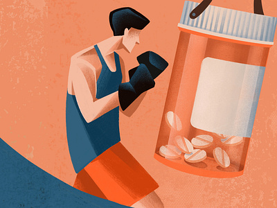 The Workout drug - Knowable magazine chiara vercesi drugs editorial editorial illustration healthcare illustration physical activity pills sport workout