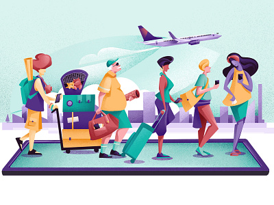 Apps on the radar Travel - LTV magazine app characters chiara vercesi editorial editorial illustration illustration ipad journey phone procreate travel travel app travelers travelling