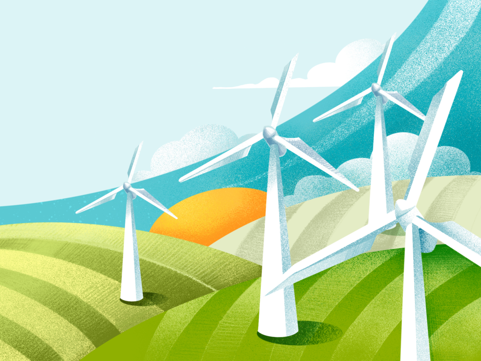 Wind farm - Greenopolis board game board game board game art cards chiara vercesi clean energy ecology green illustration ipadpro procreate sustainability wind wind farm