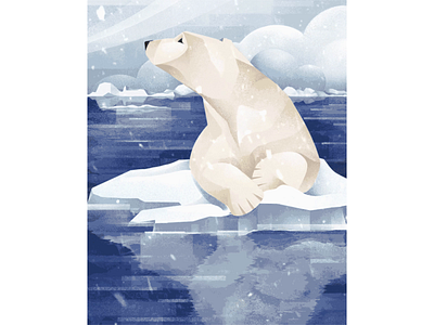 The Price of Extinction - Polar Bear arctic chiara vercesi climate change earth day 2021 globalwarming ice melting illustration polar bear procreate texture vector zoo