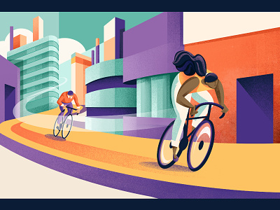 The Class Conference - 2021 bike chiara vercesi city goal illustration mobility procreate purpose student texture