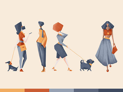 Sketches - Ladies & dogs