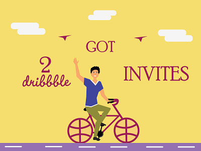 Dribbble - Invites colours design dribbble illustration invitation invite learning opportunity rookie