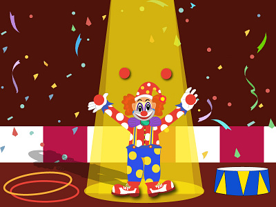 Show Man circus clown colours design entertainer happiness illustration joker joy poster rookie showman