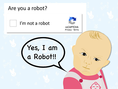 Sarcastic Baby baby captcha colours cute design fun illustration learning robot rookie sarcasm sarcastic