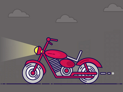 Night Rider adobeillustrator app bike biker branding city colors colours design fun icon illustration learning poster rider rookie ui vector web