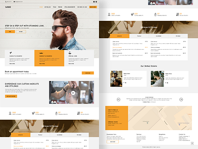 Home | Luxury Unisex Salon | Landing Webpage UI | eCommerce branding concept creative design dribbble ecomerce home page icon identity landing page photoshop stylish typography ui ux web application web design webdesign website yellow