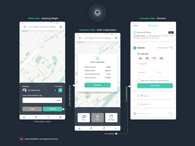 Order | Payment | Laundry App app apparel application concept creative design dribbble flat logo minimal mobile order payment picker pickup product ui ux vector